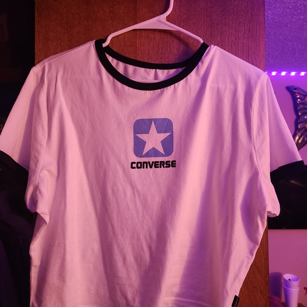 Converse White and Black Ringer Tee